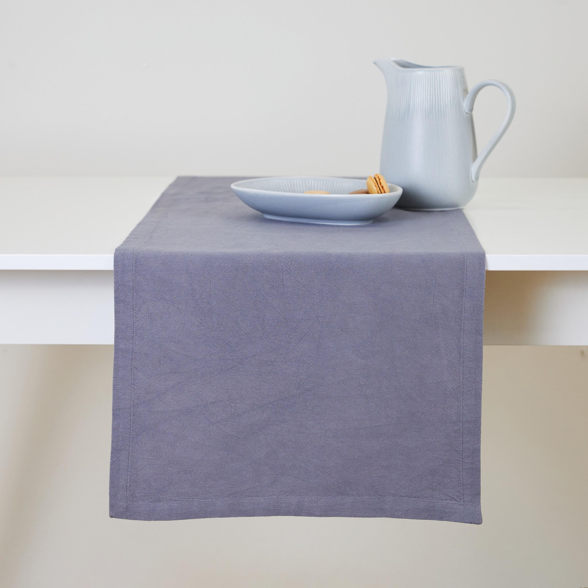 BAUMWOLLTISCHLÄUFER Campos - Dunkelgrau, Textil (160/40/1cm) - home&you