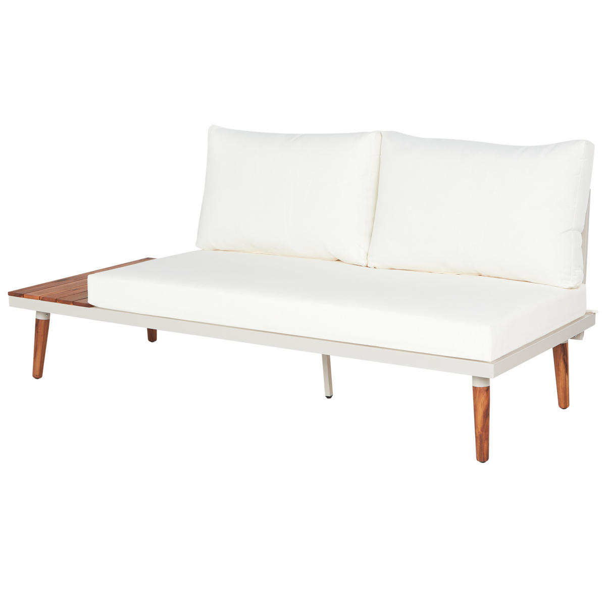 LOUNGE-SET 5-Sitzer Akazienholz cremeweiß Corato - Creme, Holz - Beliani