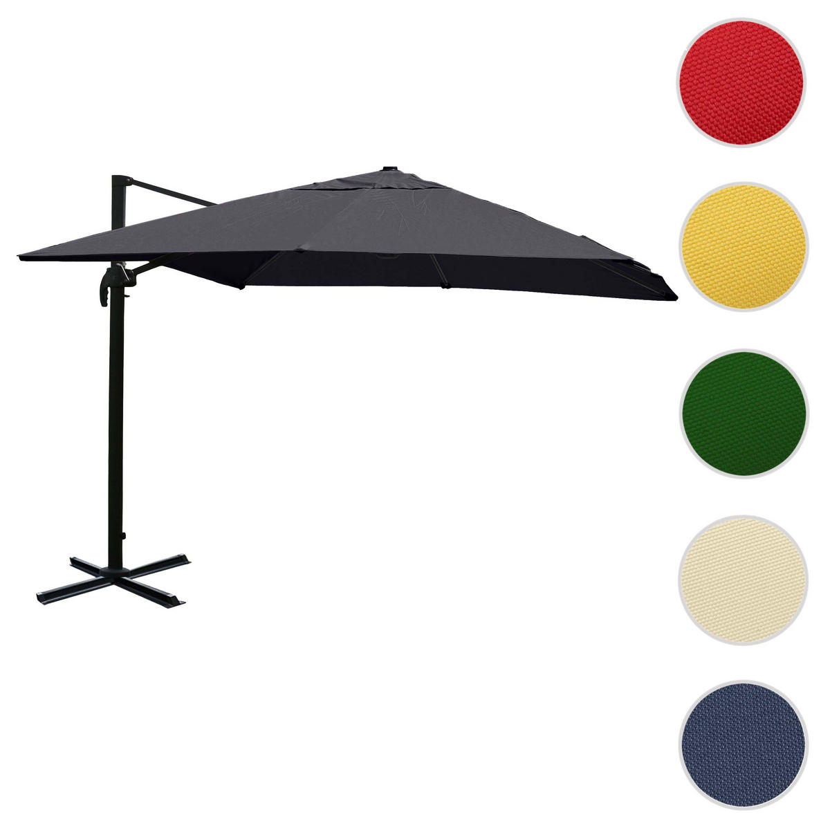AMPELSCHIRM Anthrazit 300/400 cm - Anthrazit, Textil (400/300cm) - MCW