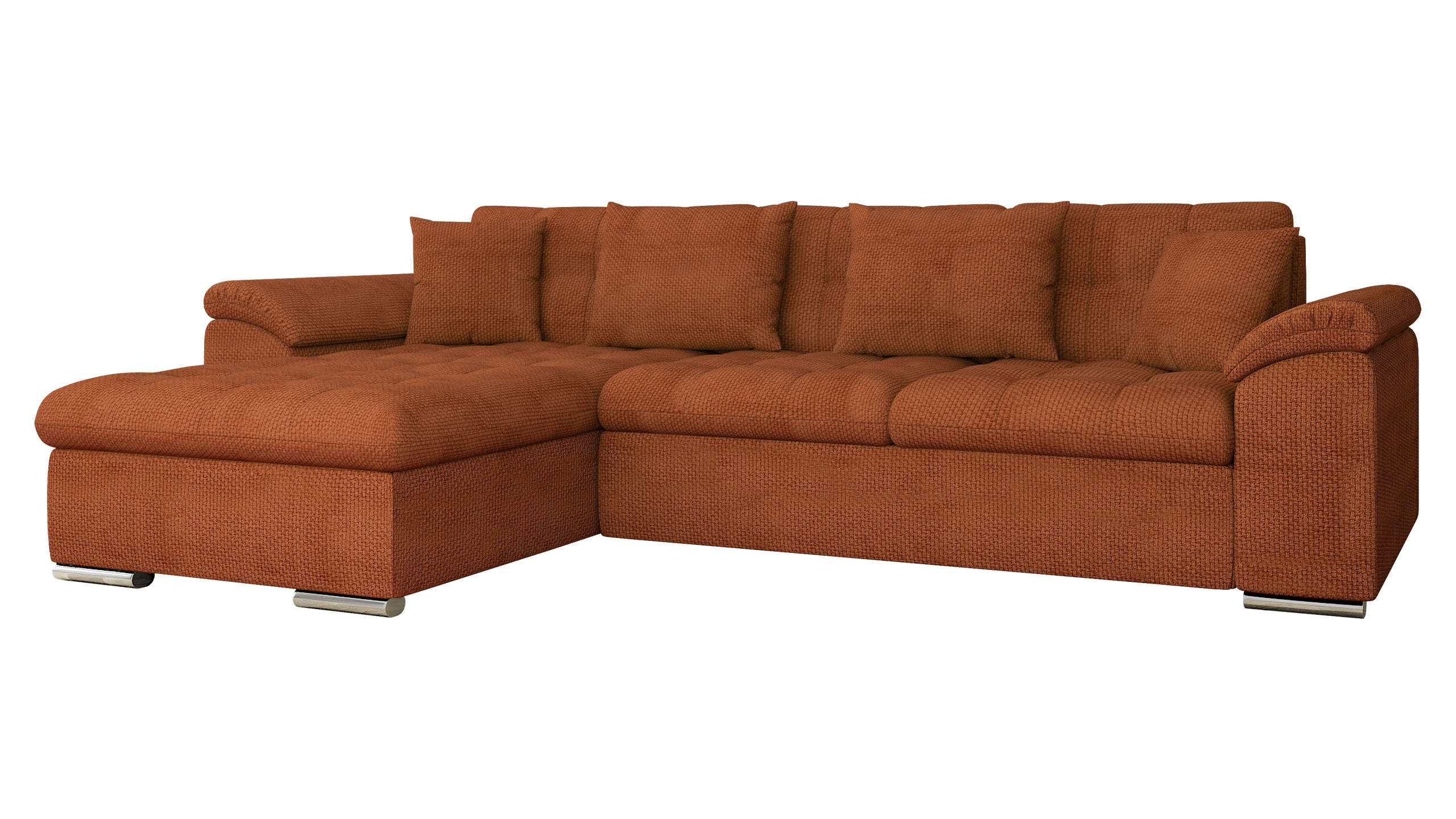 ECKSOFA Diana, Seite: Links - Dunkelorange, Holz/Textil (280/160cm) - MIRJAN24