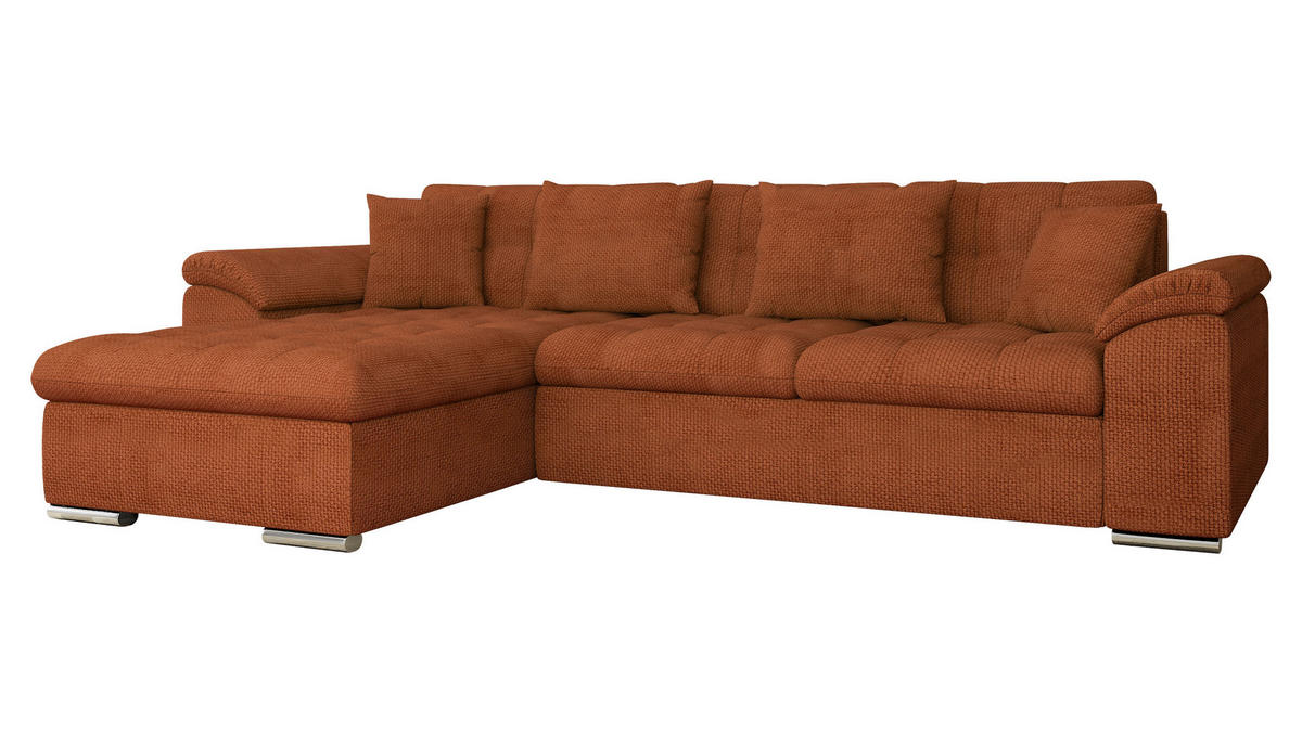 ECKSOFA Diana, Seite: Links - Dunkelorange, Holz/Textil (280/160cm) - MIRJAN24