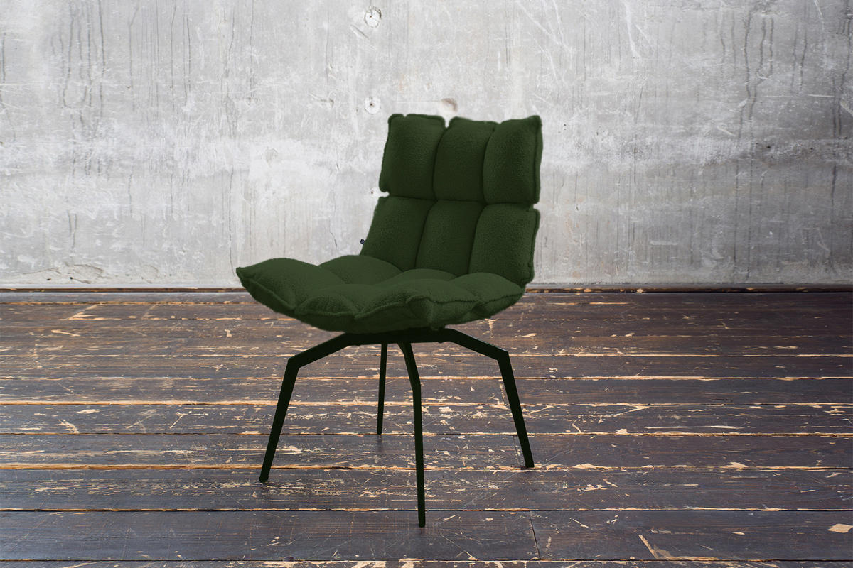 ESSZIMMERSTUHL BARO Grün Webstoff - Schwarz/Grün, Kunststoff/Textil (54/86/65cm) - KAWOLA