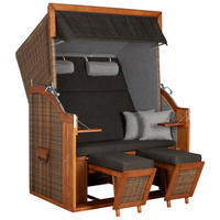 STRANDKORB Tinnum 2 Sitzer Pinie PE griseum - Braun/Grau, Metall (115/38/92cm) - Mr. Deko