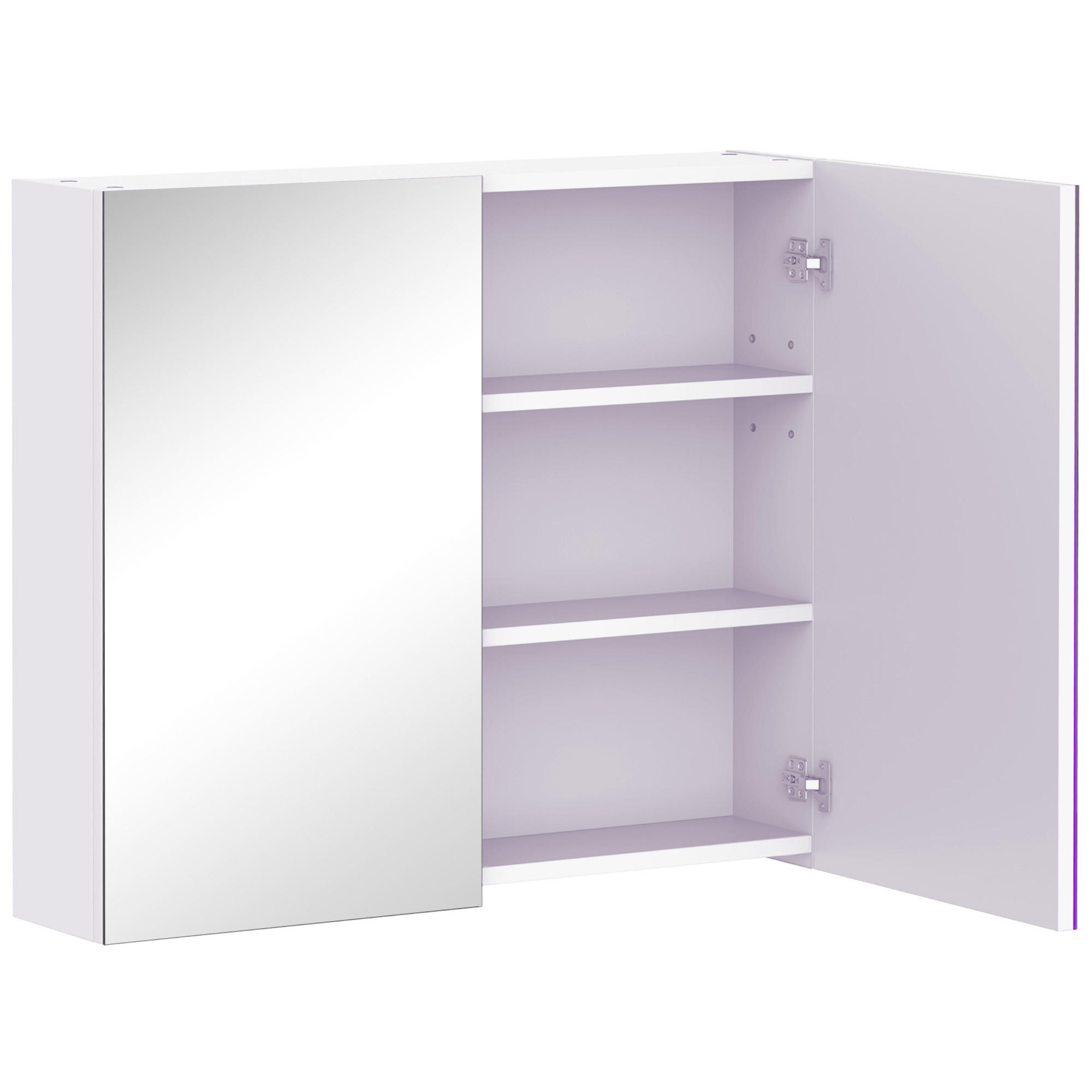 ComfortXL Spiegelschrank Weiß 70x60x15 cm
