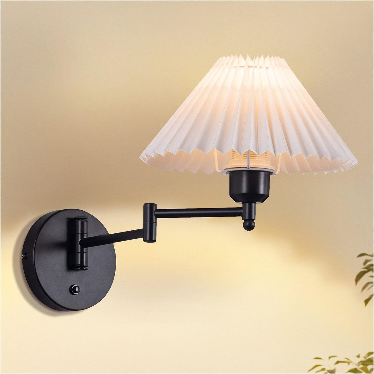 WANDLEUCHTE Nickel 41.5/27/42 cm - Weiß, Metall (27/42/41.5cm) - ZMH