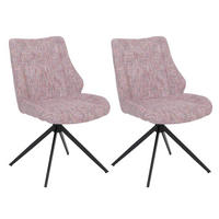 ESSZIMMERSTUHL Schwarz, Rosa 2er-Set - Schwarz/Rosa, Textil (55/88/63cm) - MCW