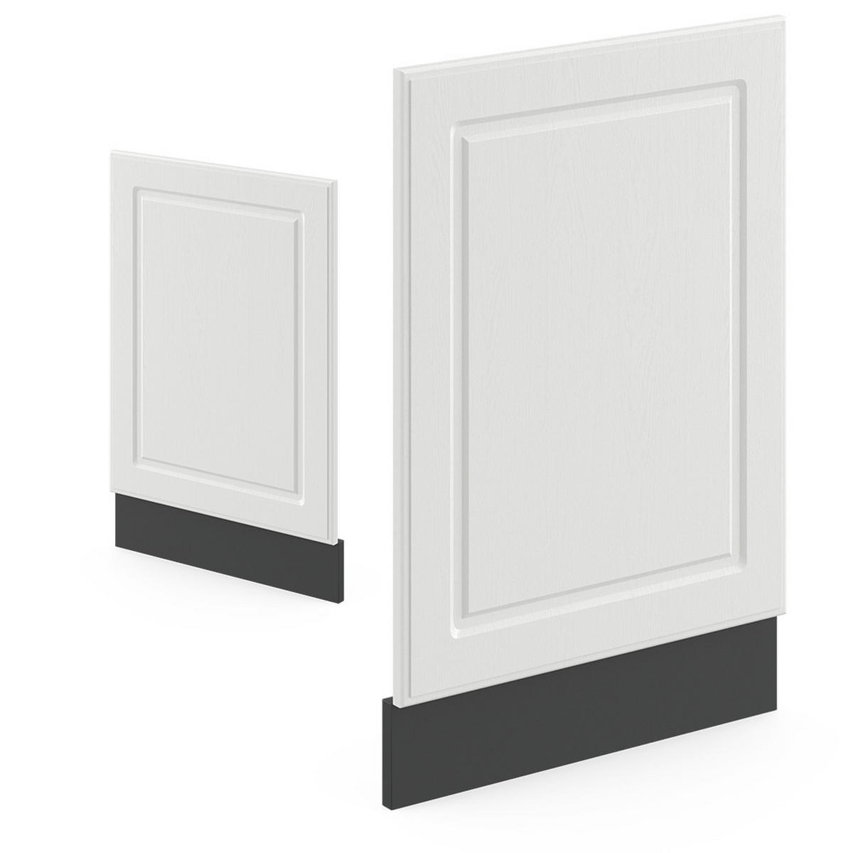 FRONTBLENDE R-Line Weiß Landhaus 45 cm, AP Anthrazit - Anthrazit/Weiß, Holzwerkstoff (45/57.2/1.6cm) - Vicco