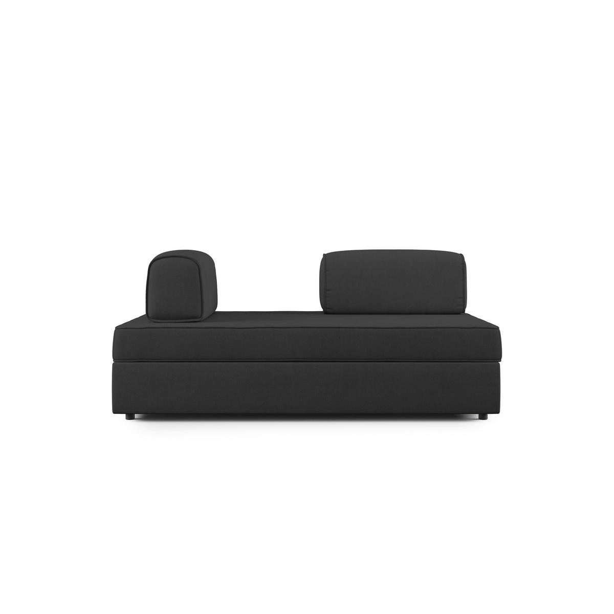 LINEARSOFA Liberty ausziehbar - Schwarz, Textil (200/42/105cm) - Divani.store