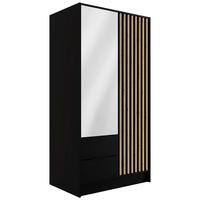 KLEIDERSCHRANK NELIA - 120 cm - Schwarz/Eiche Artisan, Holzwerkstoff (102/200/51cm) - ALTDECOR