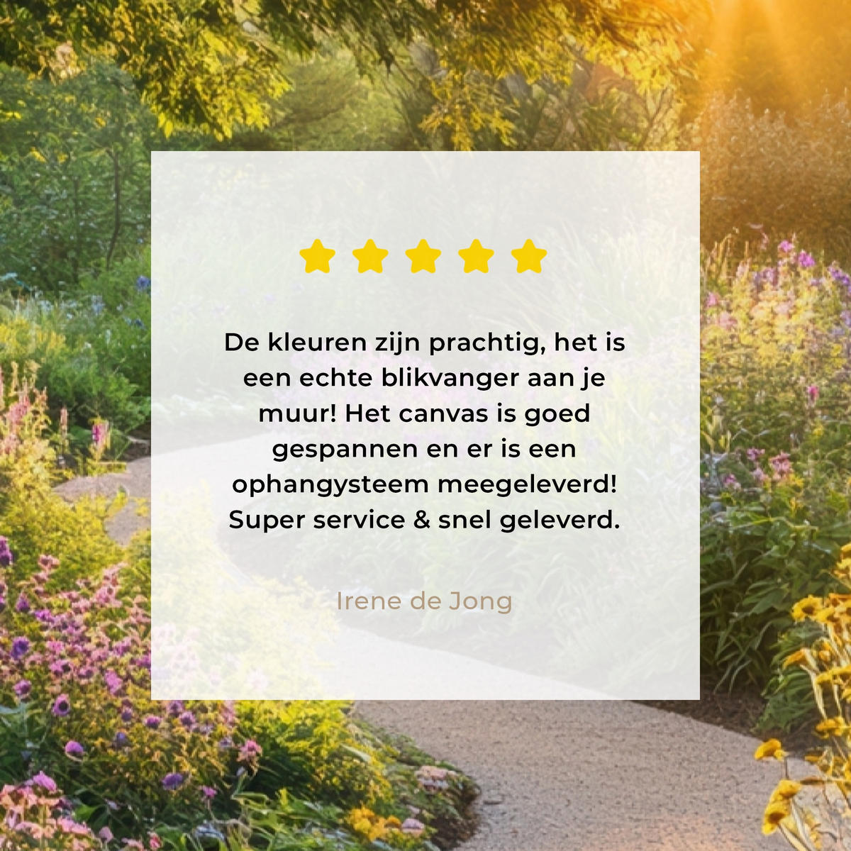 LEINWANDBILD Aussicht - Blumen - Natur - Sonne - Weg Deko Wohnzimmer 20x30 cm - Hellgelb, Textil (20/30cm) - MuchoWow