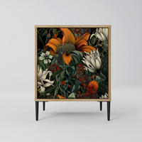 SIDEBOARD MIDNIGHT SPROUT, Eichefarben, 57,5x42x72,5 cm, Schwarze Metallfüße - Eichefarben/Multicolor, Holzwerkstoff/Metall (57.5/72.5/42cm) - SpaceRebels