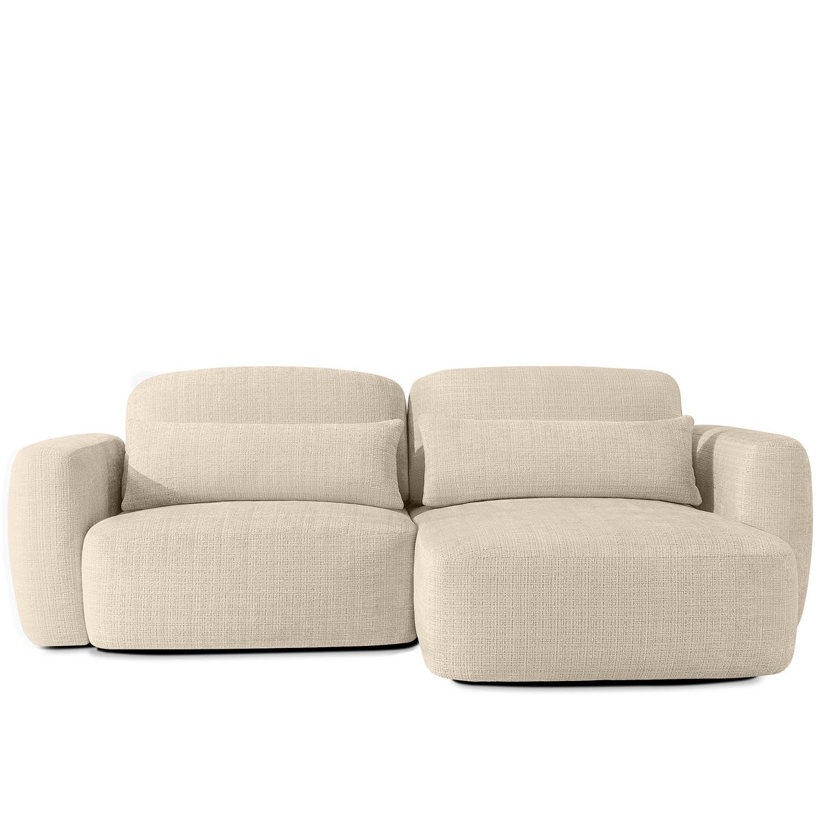 ECKSOFA rechts ELOSA - Creme, Holz/Textil (245/165cm) - KONSIMO®