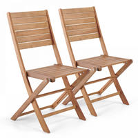 GARTENSTUHL 2-tlg., Holzfarbe - Braun, Holz (53/92/48cm) - Oviala