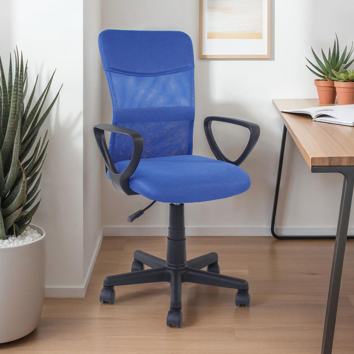 BÜRODREHSTUHL JOGO blau - Blau, Textil (55/99/50cm) - IDIMEX