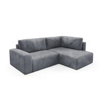 ECKSOFA Angela 4 Sitzplätze Dunkelgrau - Grau, Holz (245/182cm) - Petits-meubles