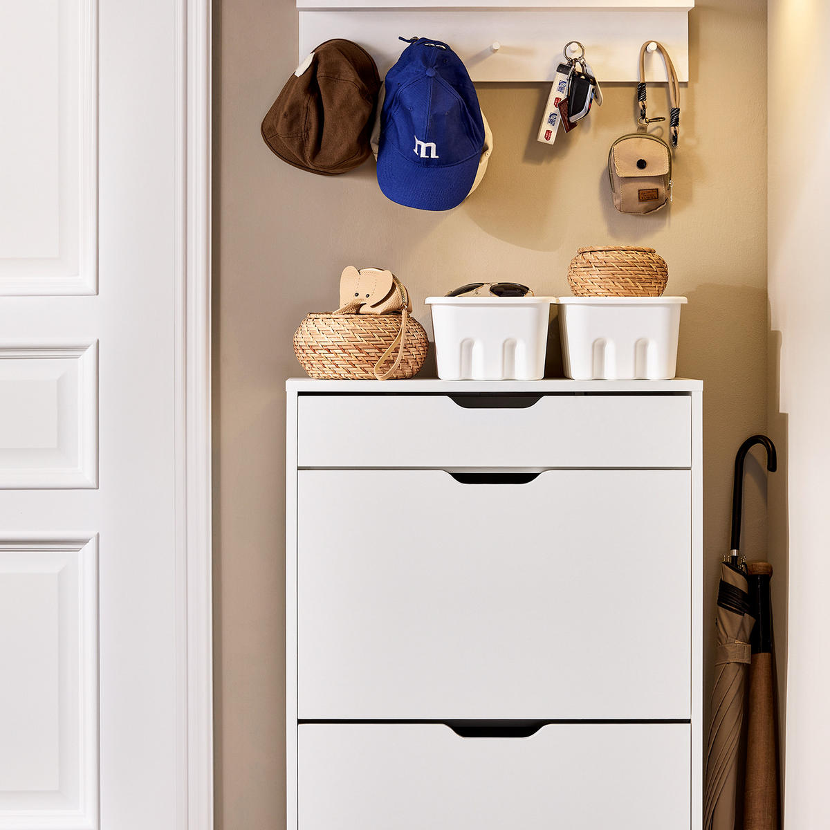 SCHUHSCHRANK Weiß - Weiß, Holzwerkstoff (60/90/30cm) - SoBuy