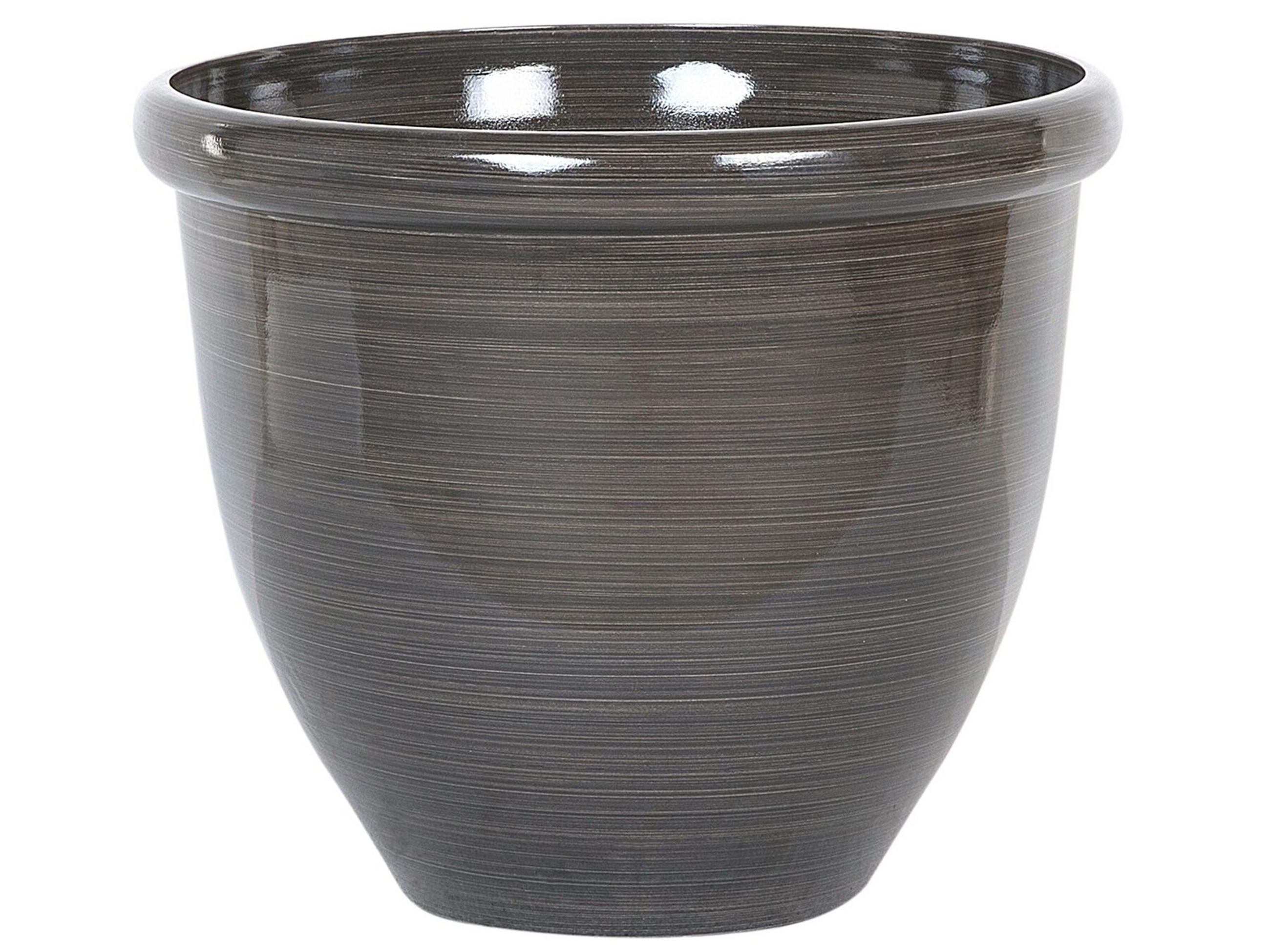 Beliani KVĚTINÁČ tmavě hnědý kulatý 49/49/41 cm Tesalia