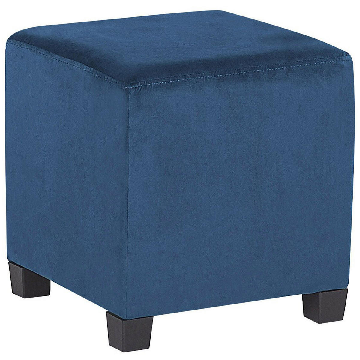 SESSEL Samtstoff blau plus Hocker Sandset - Blau, Textil (72/103/75cm) - Beliani