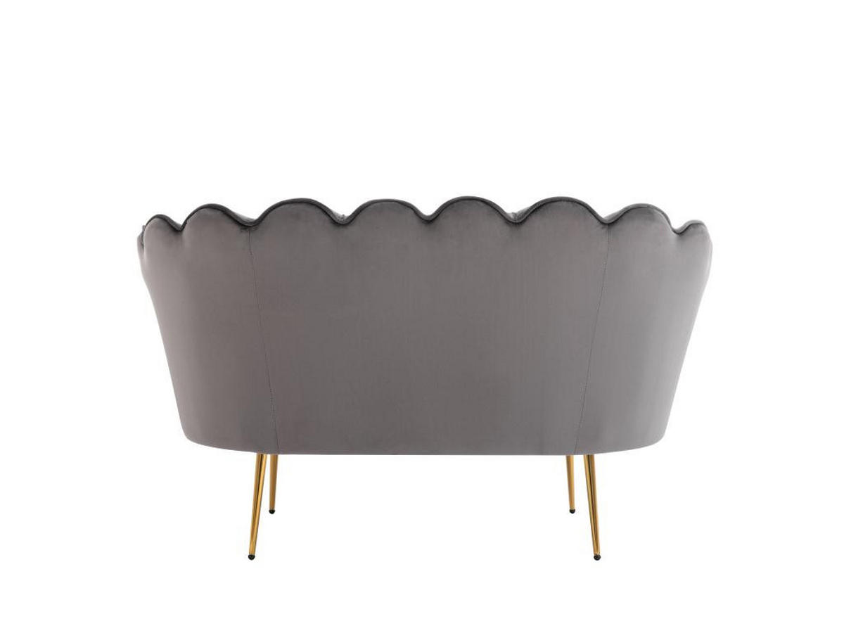 MUSCHELSOFA 2-Sitzer - Samt - Anthrazit - DANDELION - Anthrazit, Textil (73/78/124cm) - Pascal Morabito