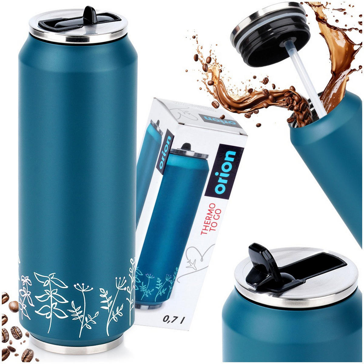 THERMOBECHER Dose Louka 700 ml Blau - Blau, Metall (0.7L) - Orion 