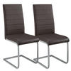 SCHWINGSTUHL Vegas braun Kunstleder (2er Set) - Braun, Textil (41/101/52cm) - Juskys