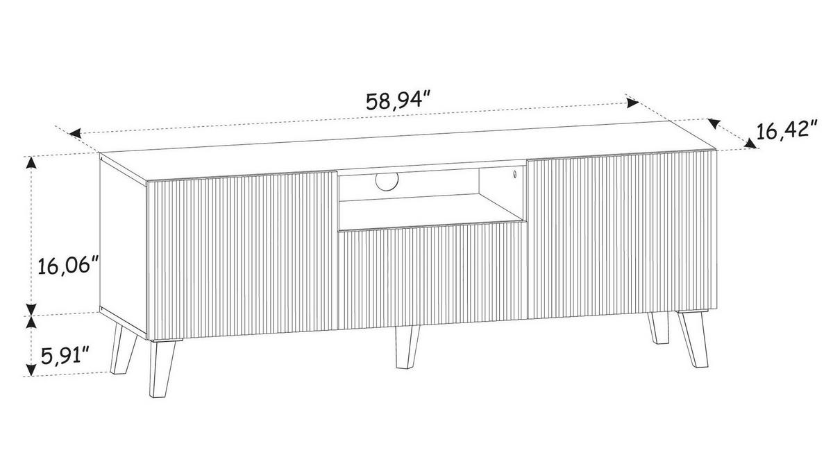 TV-LOWBOARD SCHWARZ - Schwarz, Holzwerkstoff (150/56/42cm) - FURNLUX