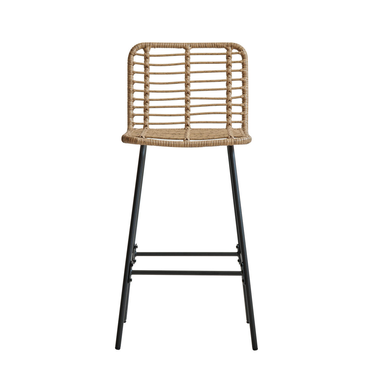 BARHOCKER 2er-Set Rattan Braun - Braun, Holz (47.5/103/47cm) - Nordlys