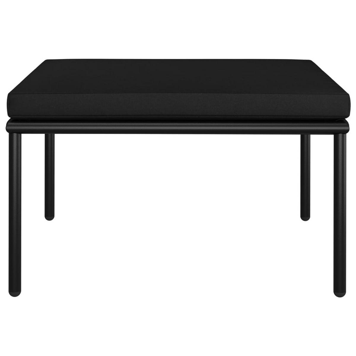 LOUNGEGARNITUR mit Kissen und 60 cm Glastisch, asu PVC und Stahl, in Schwarz und Anthrazit, 6-teiliges Set - Schwarz, Kunststoff - vidaXL