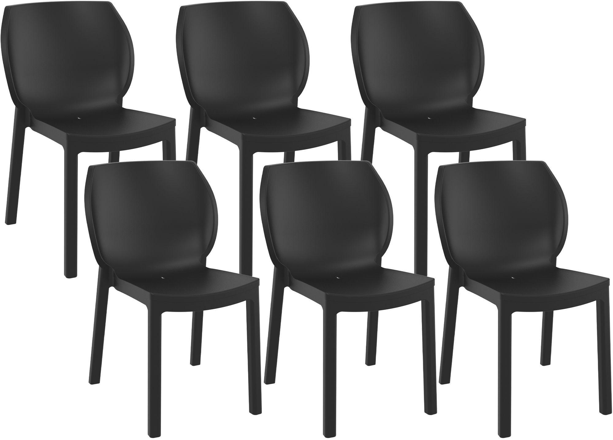 GARTENSTUHL 6 Kunststoff Schwarz - Schwarz, Kunststoff (58/80/59cm) - CLP