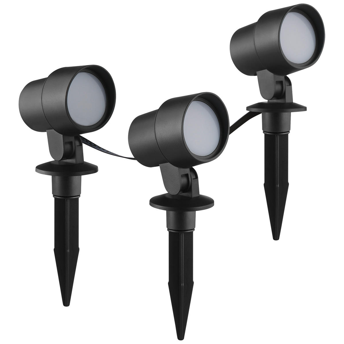 LED AUßENLEUCHTE Kamara Schwarz 6/7,9/20,9 cm - Schwarz, Kunststoff (6/7.9/20.9cm) - Brilliant