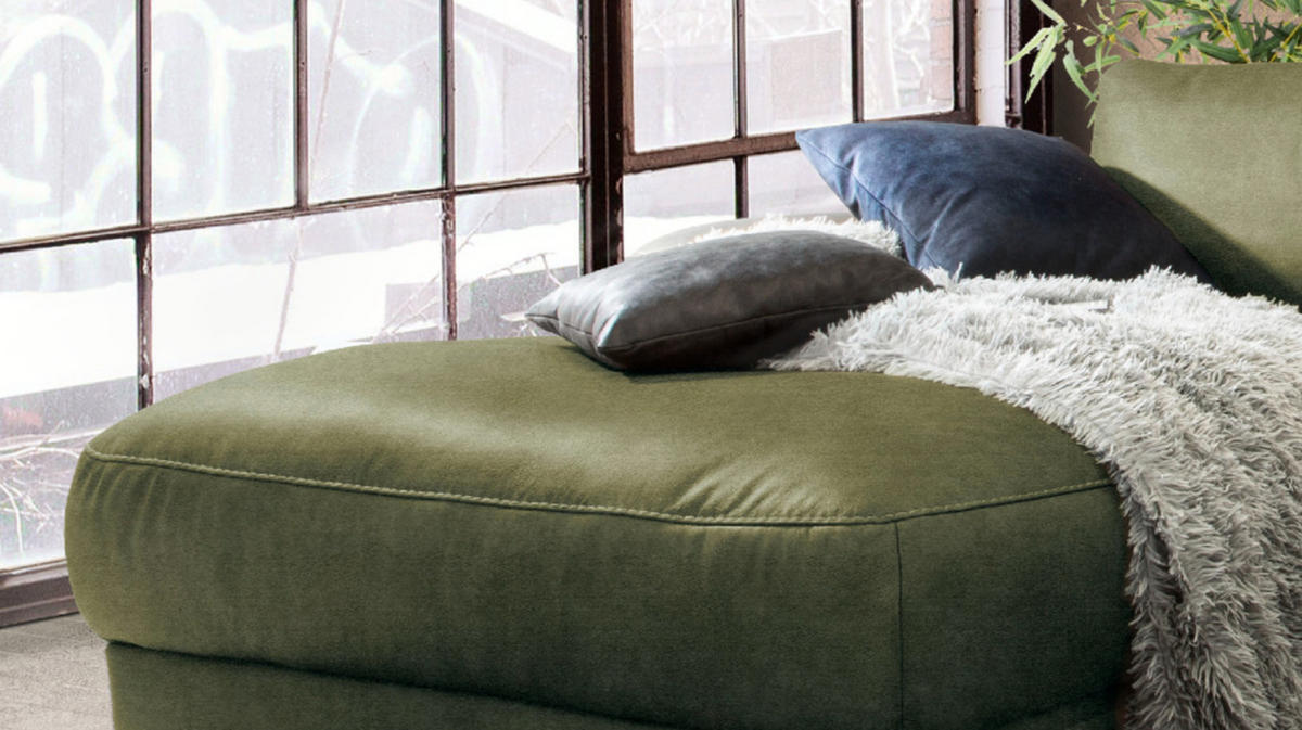 ECKSOFA MOTORISCH. RELAXFUNKTION LOLA Dunkelgrün Webstoff - Dunkelgrün/Schwarz, Textil (233/178cm) - KAWOLA