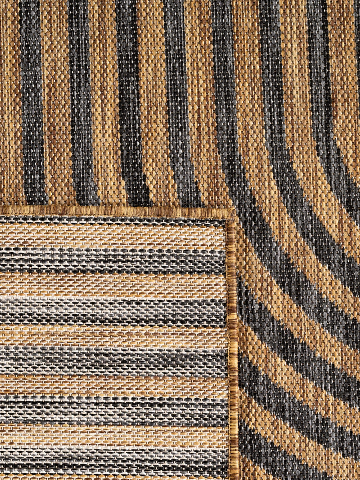 LÄUFER Outdoor, Fußbodenheizung-geeignet, mit Bogenmuster, VIGOLENO in Braun-Schwarz, 80 x 250 cm - Braun, Textil (80/250cm) - KADIMA DESIGN