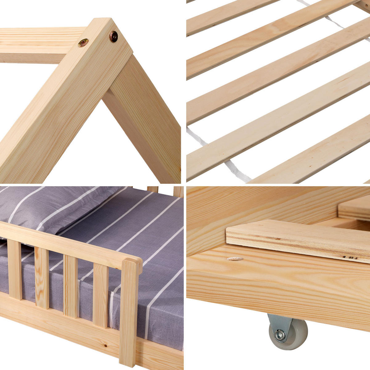 KINDERBETT Marceau Holz 190/90 cm - Braun, Holz - Happy Garden