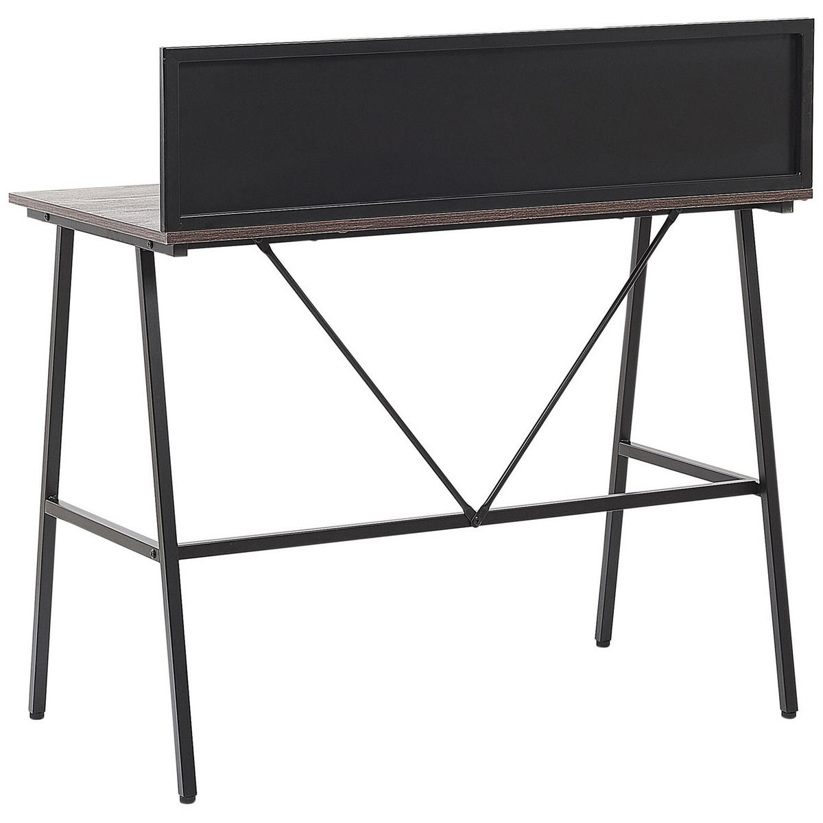 SCHREIBTISCH dunkler Holzfarbton 100/52/100 cm Hastings - Dunkelgrau, Holzwerkstoff (52/100/100cm) - Beliani