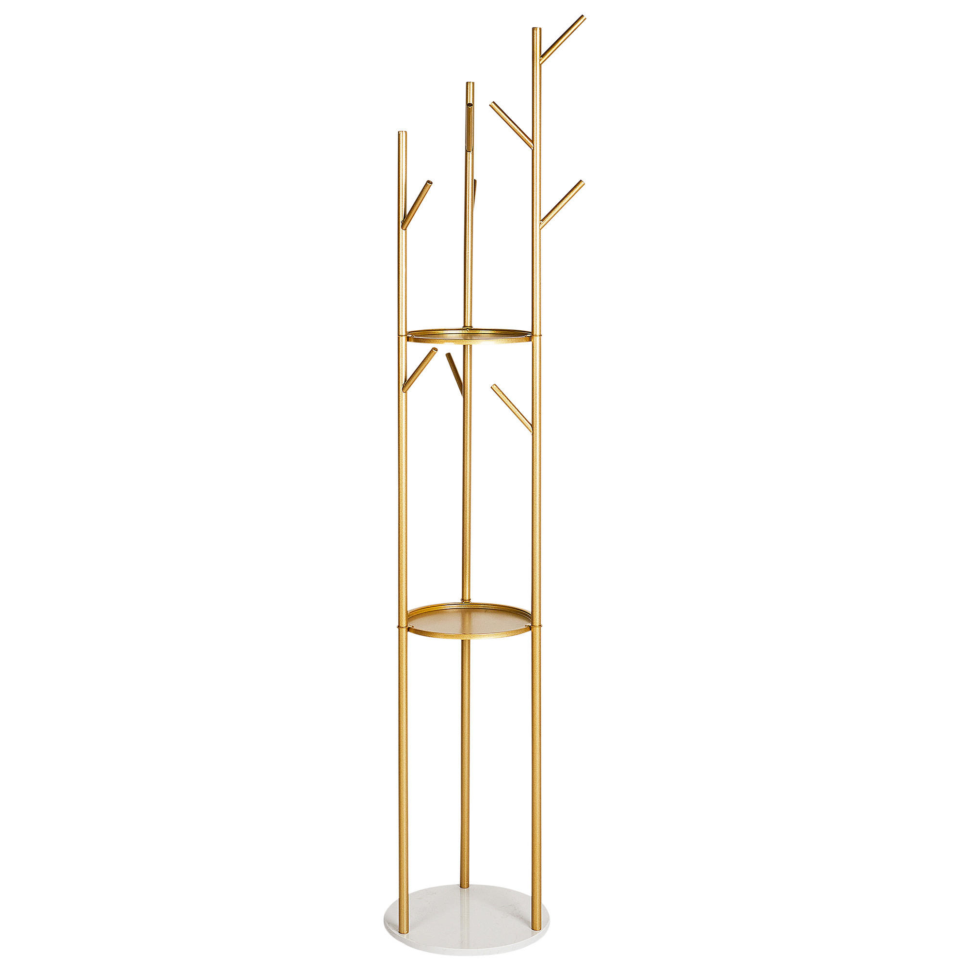 GARDEROBENSTÄNDER Metall gold/weiß 175 cm Raltson - Goldfarben/Weiß, Metall (31/175/31cm) - Beliani