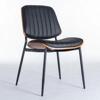 ESSZIMMERSTUHL 2er-Set Mid-Century PU-Leder Schwarz - Schwarz, Metall (48.3/83.3/57.4cm) - Meubliv
