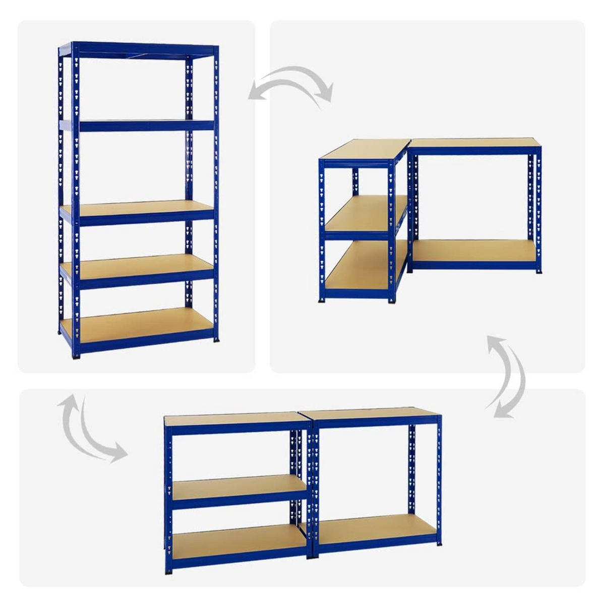 SCHWERLASTREGAL Tiger 2er-Set mit 2x 180x90x45 cm Fachlast 265 kg Blau - Blau, Metall (180/180/45cm) - PROREGAL