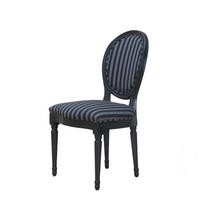 STUHL 2er-Set antik schwarz, Stoff schwarz gestreift - Schwarz, Holz/Textil (50/93/47cm) - ebuy24