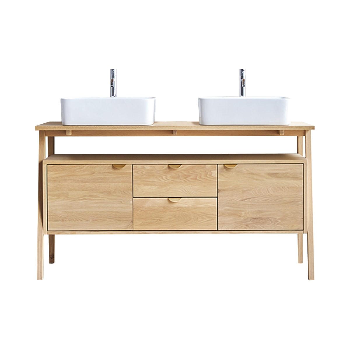 Tikamoon Waschtischunterschrank Natur 140x78x50 cm