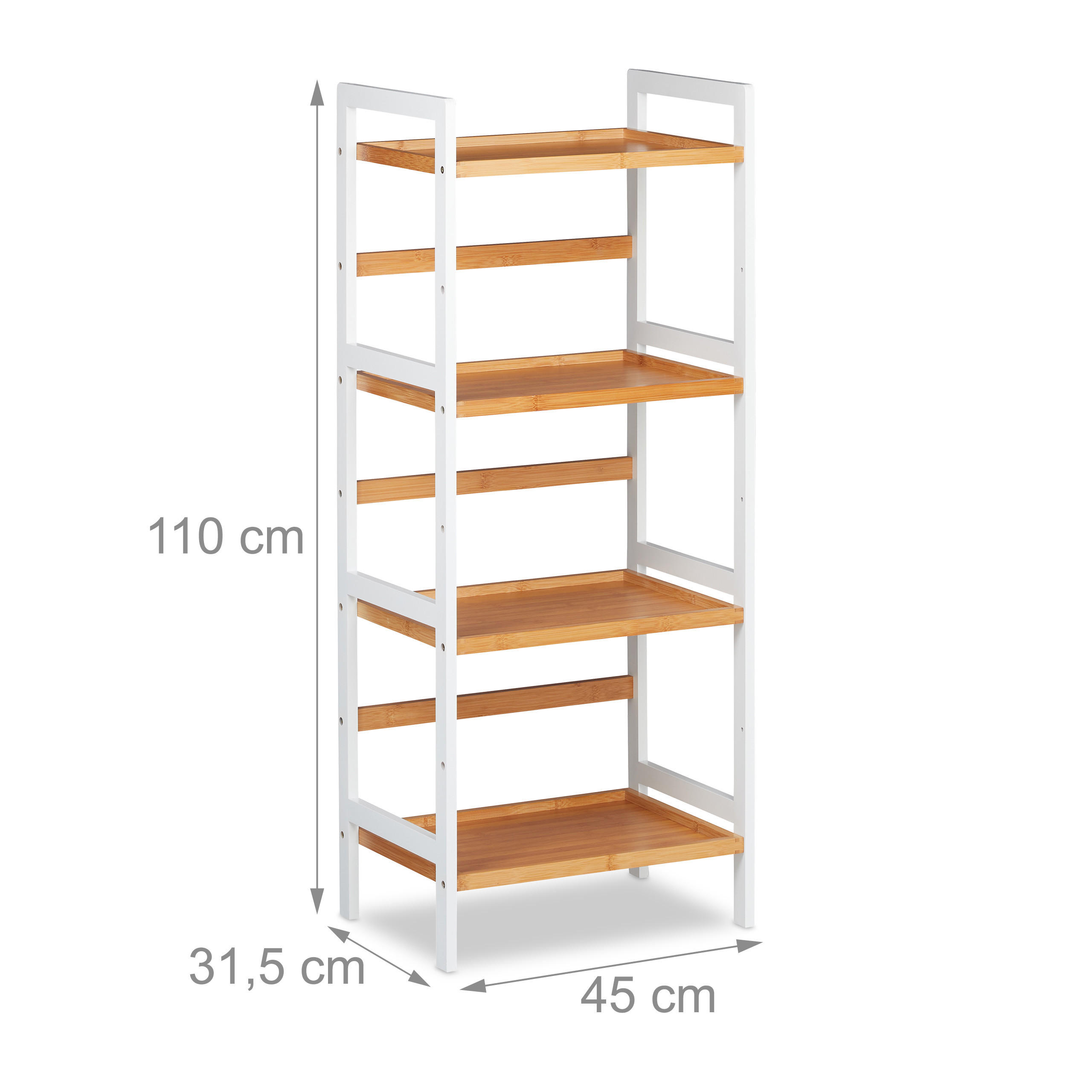 Thumbnail - Relaxdays Badregal, Mehrfarbig, Holz, Holzwerkstoff, 45x110x31.5 cm, Badezimmer, Badezimmerregale, Badregale