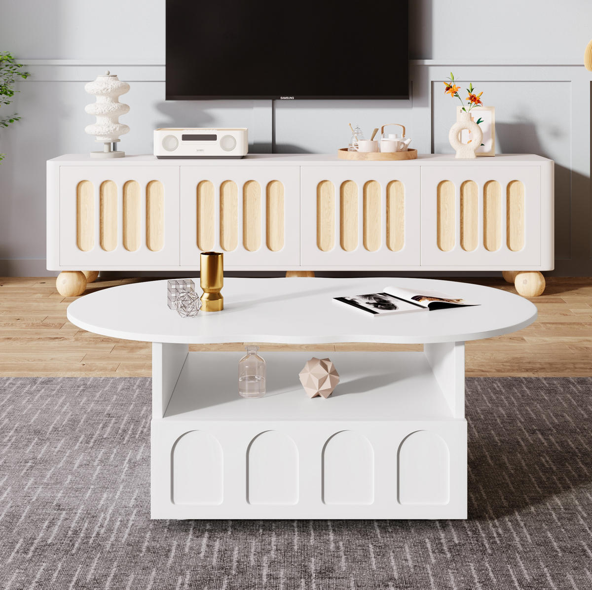 COUCHTISCH mit Schublade 100 x 60 cm Weiß - Weiß, Holzwerkstoff (100/60/40.5cm) - Meubliv