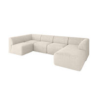 WOHNLANDSCHAFT Ottomane Rechts MOVO-L 345x180x78 cm Hellbeige Tissu - Sandfarben, Holzwerkstoff/Kunststoff (180/78/345cm) - ALTDECOR