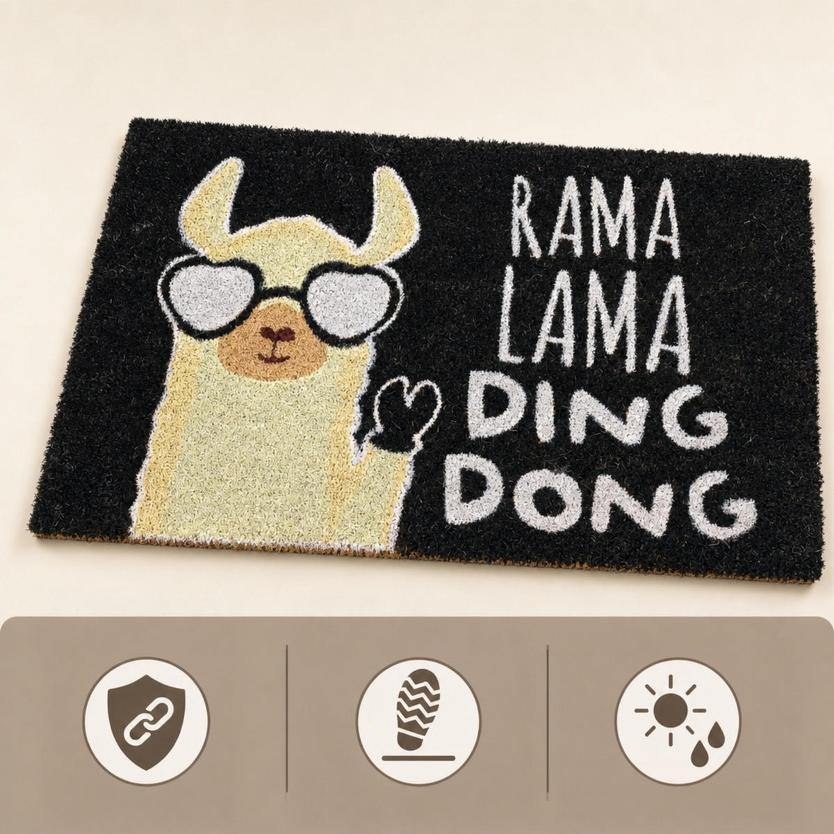 ROHOŽKA Vícebarevná kokosové vlákno lama protiskluzová 60x40 cm - různobarevná, textil/plast (60/40cm) - Relaxdays