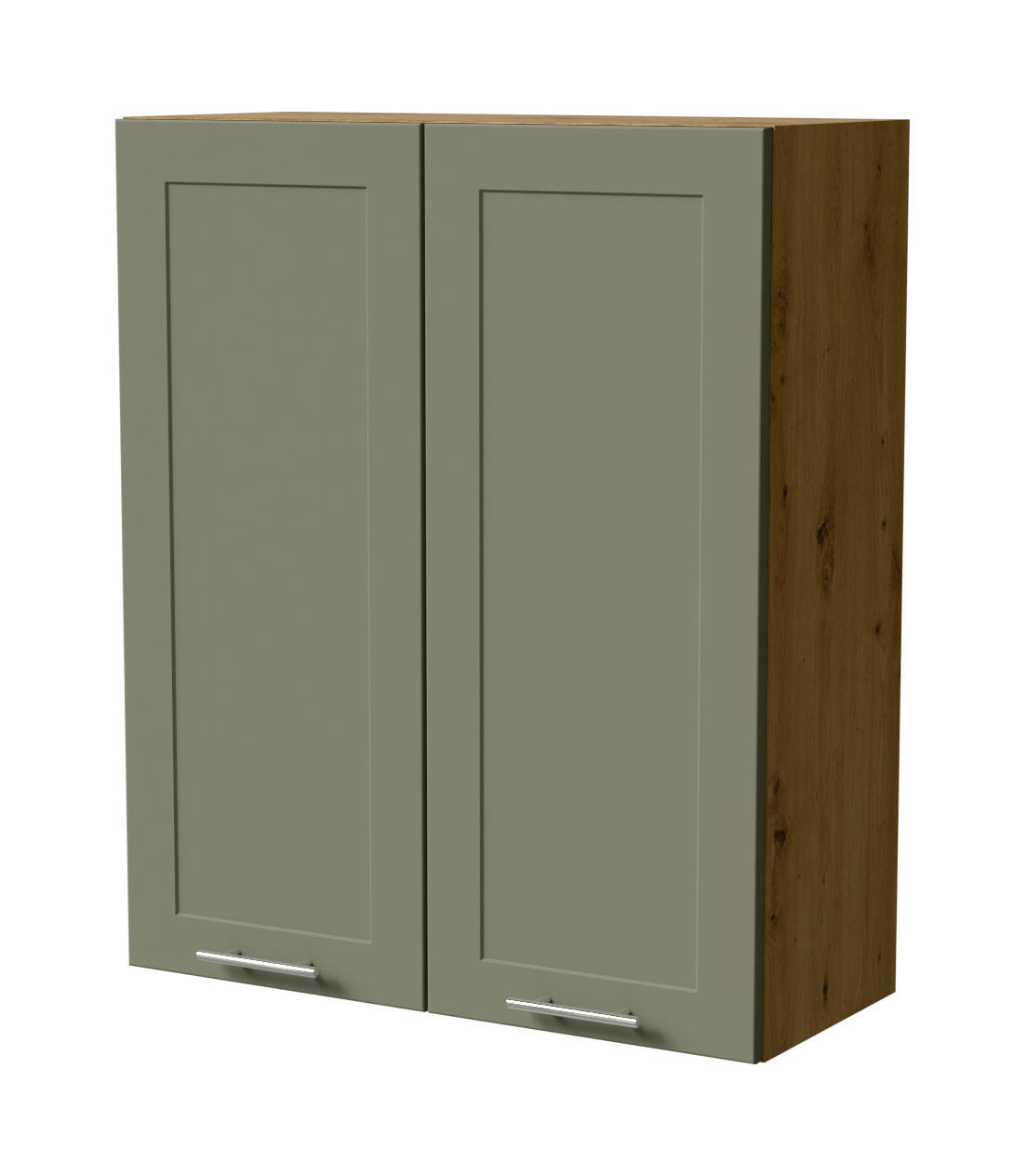 HÄNGESCHRANK Oslo W4/80 Eiche Artisan / Reed Green Matt 80 / 32,5 / 96cm - Eiche Artisan/Grün, Holz/Holzwerkstoff (80/96/32.5cm) - Feldmann-Wohnen