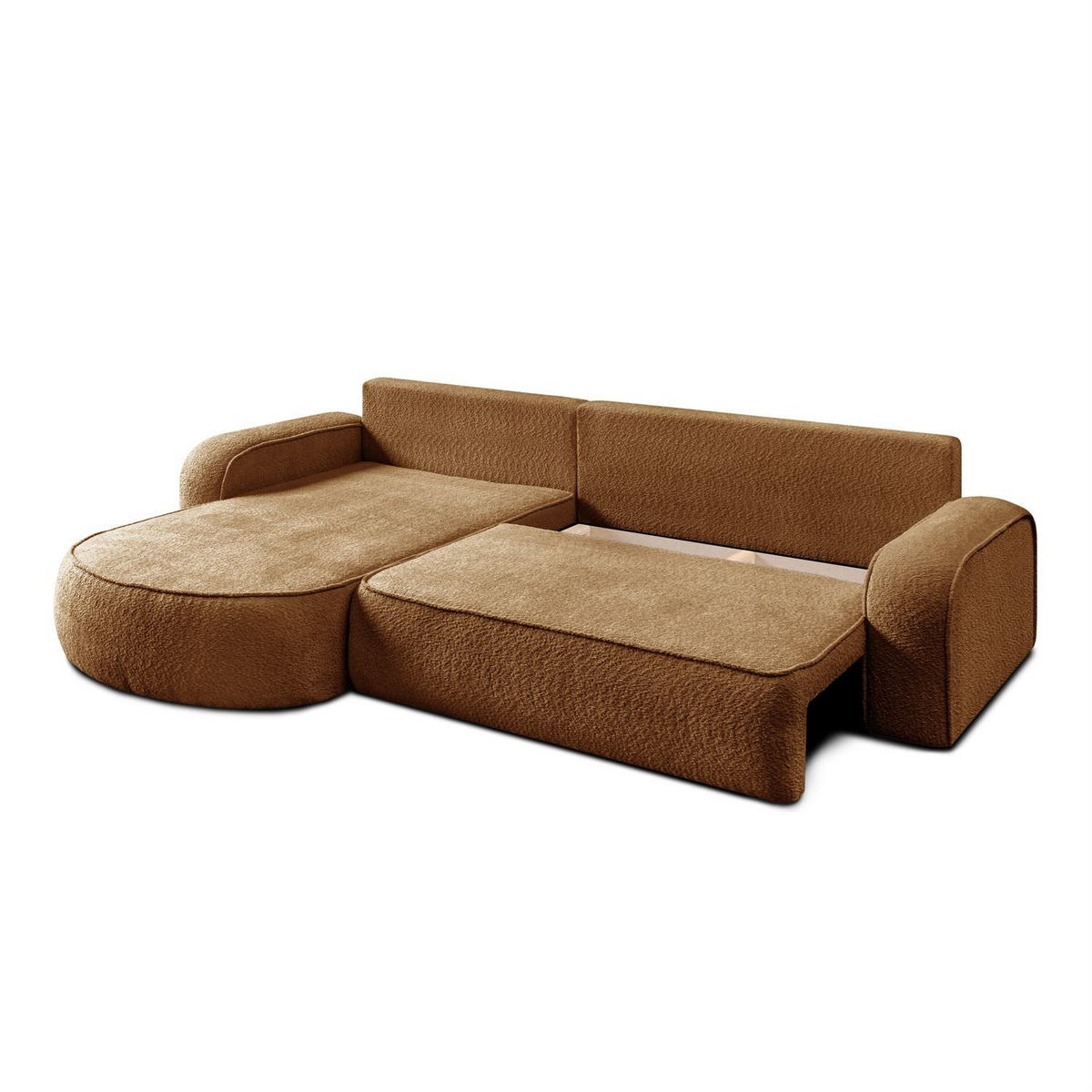 ECKCOUCH VENUS II mit Bettkasten, Coral 35 - Cognac, Textil (275/178cm) - Lookway