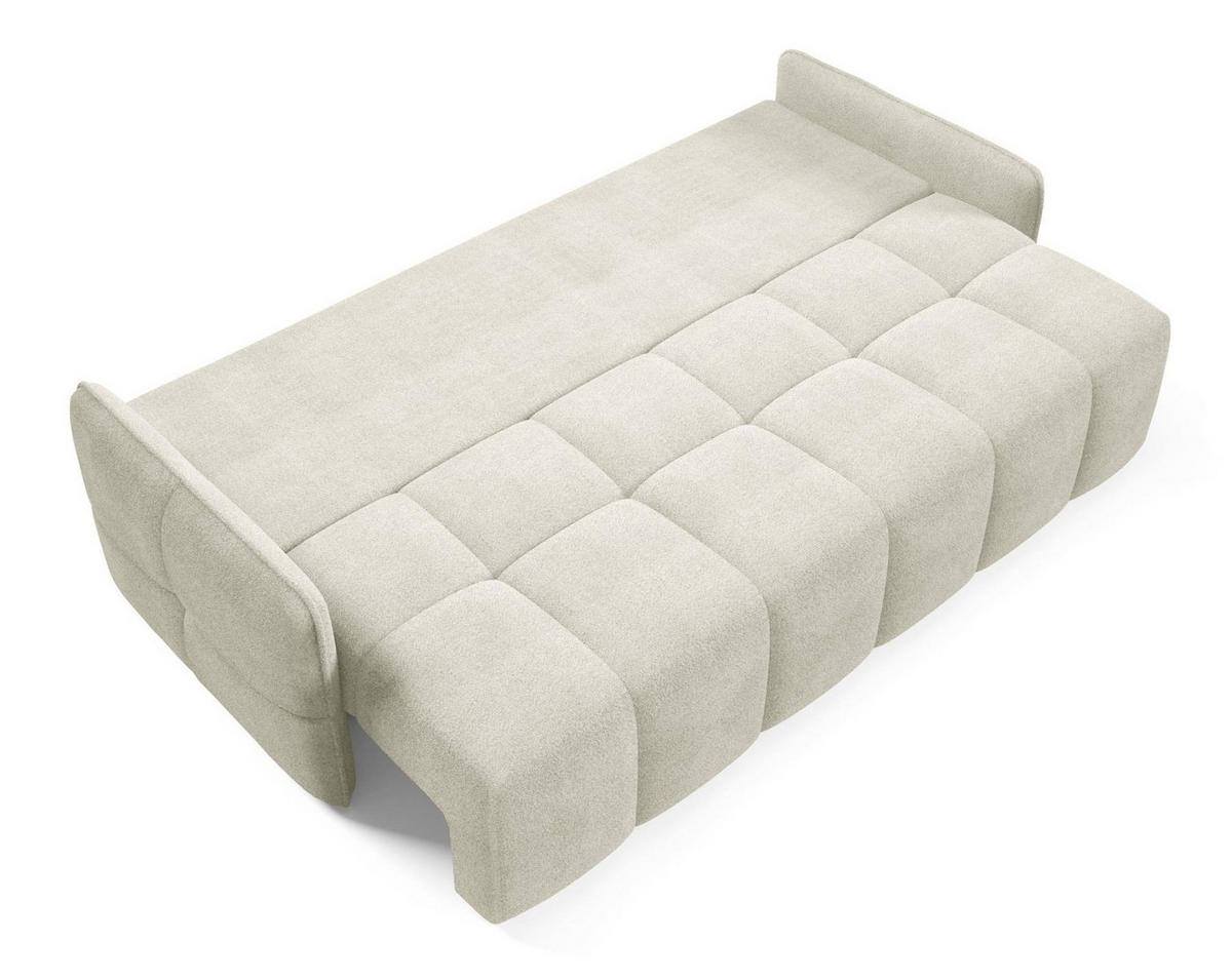 SCHLAFSOFA EMILI, Sofa mit Schlaffunktion und Bettkasten, Farbe: Beige, Bouclé-Stoff - Beige, Textil (212/95/90cm) - Sepro Meble