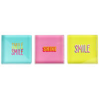 BRIEFBESCHWERER Message 3er-Set - Multicolor, Glas (8/2/8cm) - FURNARO