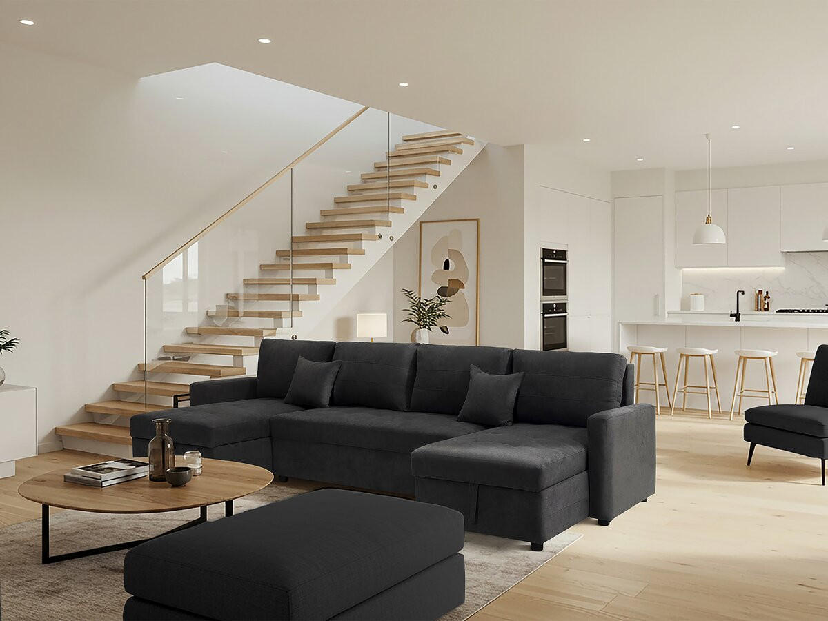 ECKSOFA antoine Grau - Dunkelgrau, Textil (140/290cm) - Habitat Garten