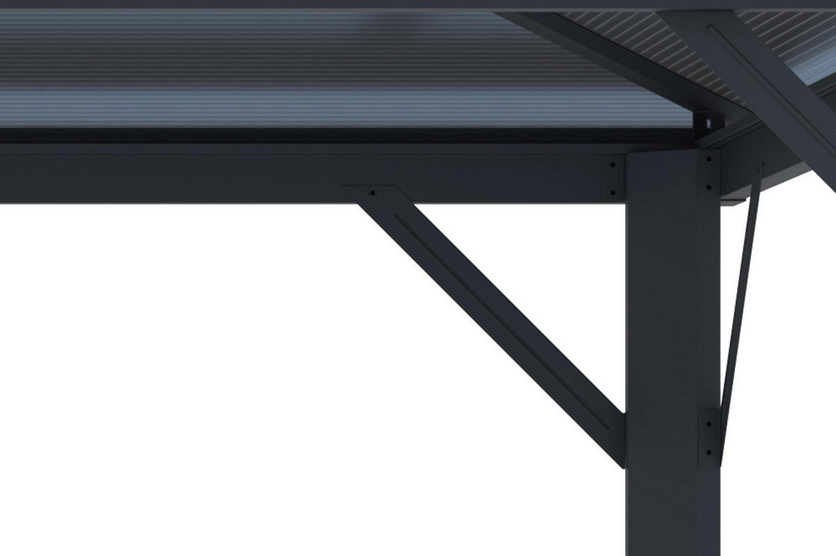 PAVILLON Grace Anthrazitgrau 3m x 3m - Grau, Metall (300/251/300cm) - Cazeboo
