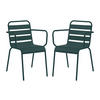 GARTENSESSEL stapelbar 2er-Set - Metall - Tannengrün - MIRMANDE von MYLIA - Grün, Metall (56/79/59cm) - Vente-Unique